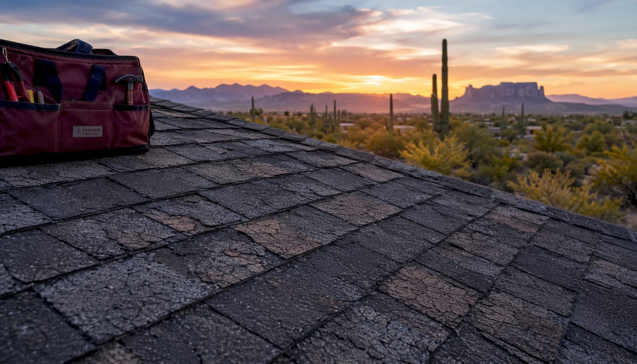 Roof Replacement Vs Repair: A New Mexico Homeowner'S Guide 1 Sun-Damaged Asphalt Roof Shingles In New Mexico
