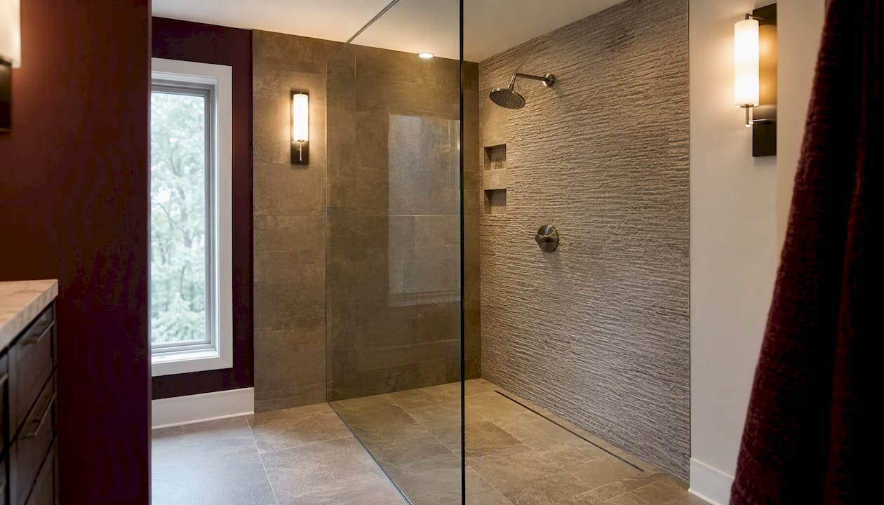 Walk-In Shower Sizes: Practical Templates And What To Plan For 2 Doorless Walk-In Shower With Glass Splash Panel