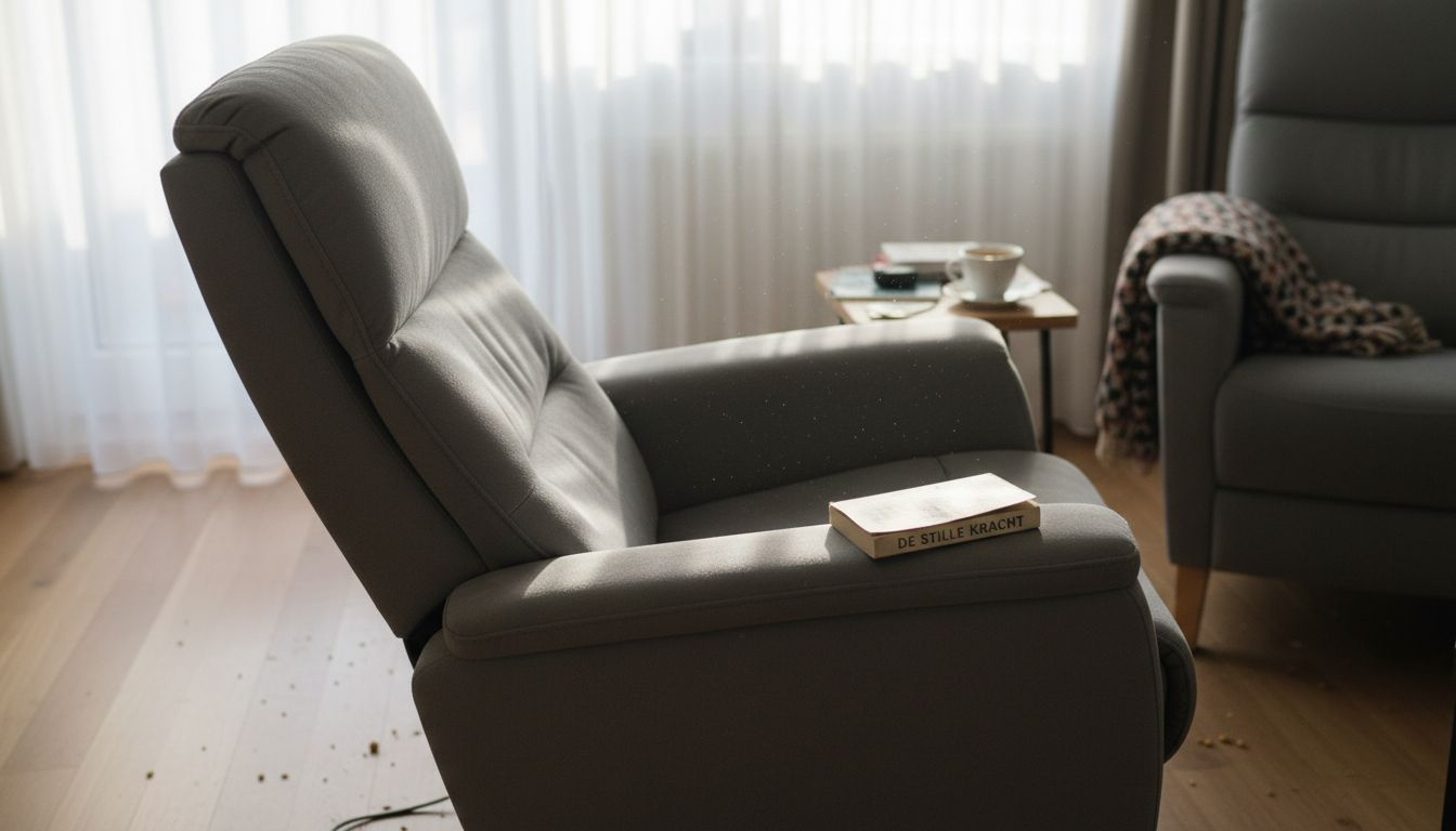 Detailopname van de hoofd- en lendensteun van de relaxstoel