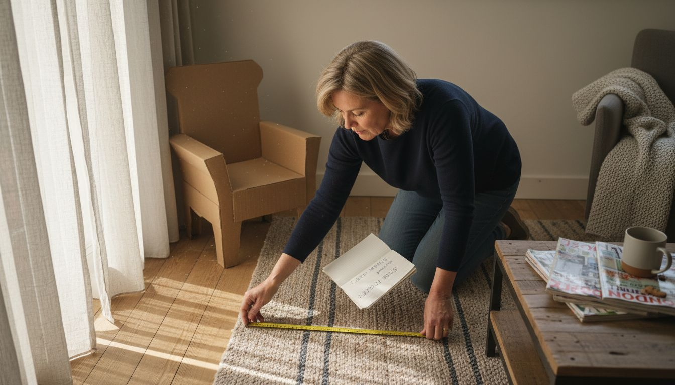 Vrouw kijkt waar ze haar relaxstoel het beste kan neerzetten