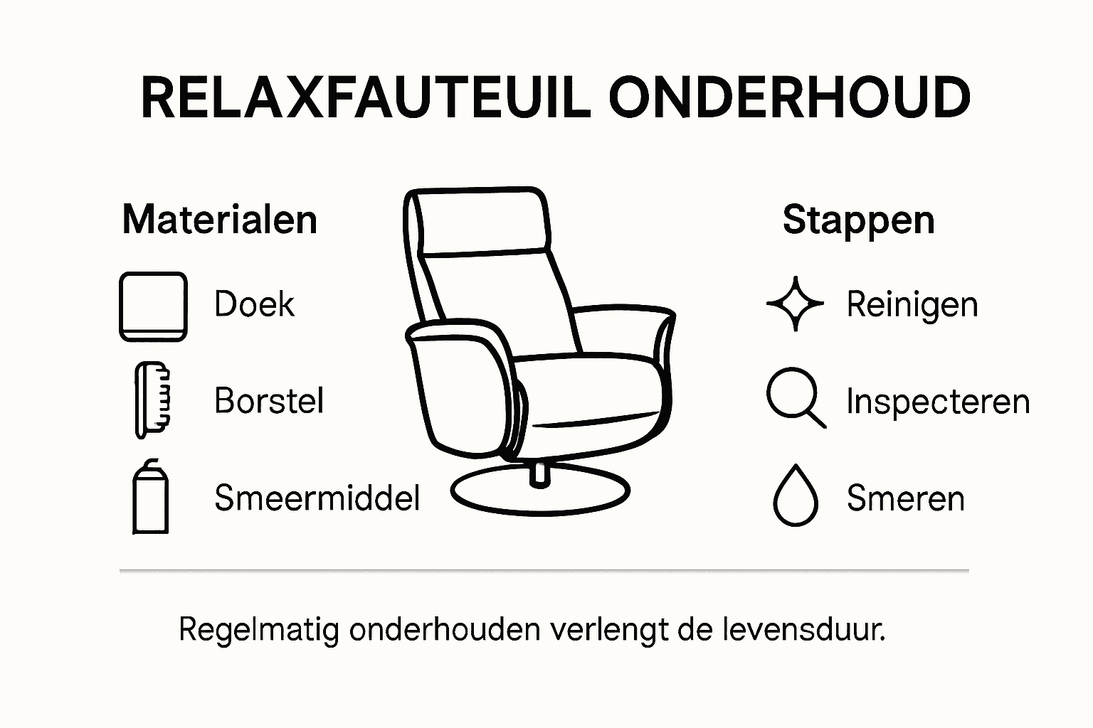 Stappenplan voor het onderhouden van je relaxfauteuil (infographic)