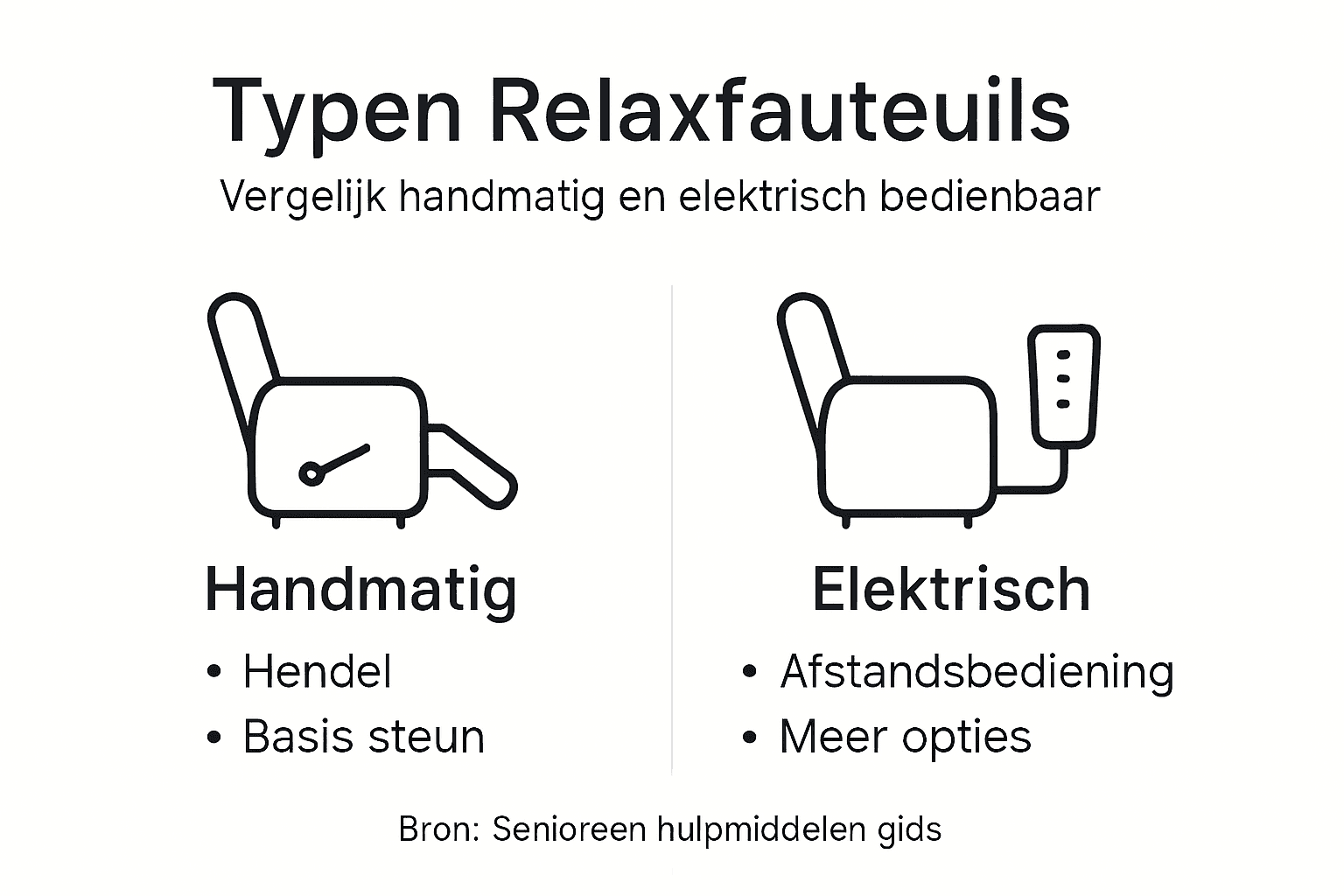 Overzicht: verschillende soorten relaxfauteuils en hun eigenschappen