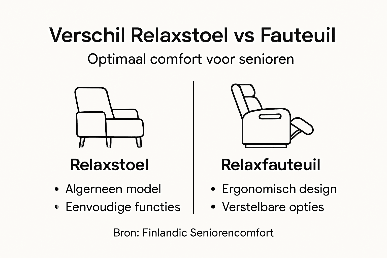 Infographic: Wat is het verschil tussen een relaxstoel en een relaxfauteuil?