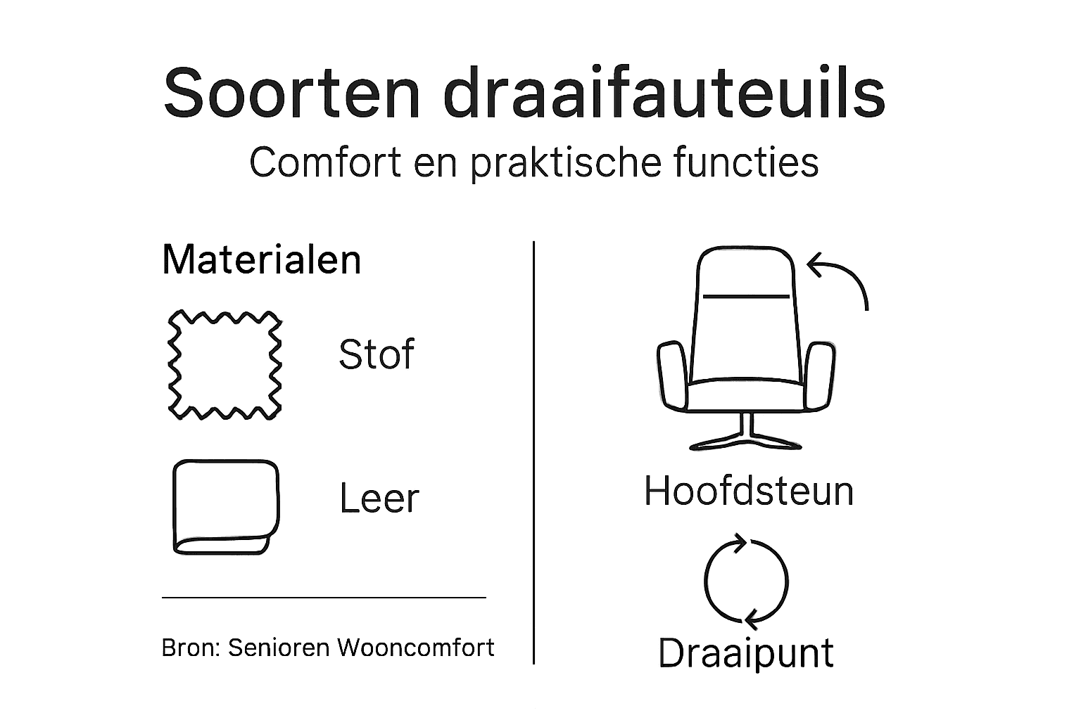 Infographic: Alles over het comfort en de verschillende soorten draaifauteuils