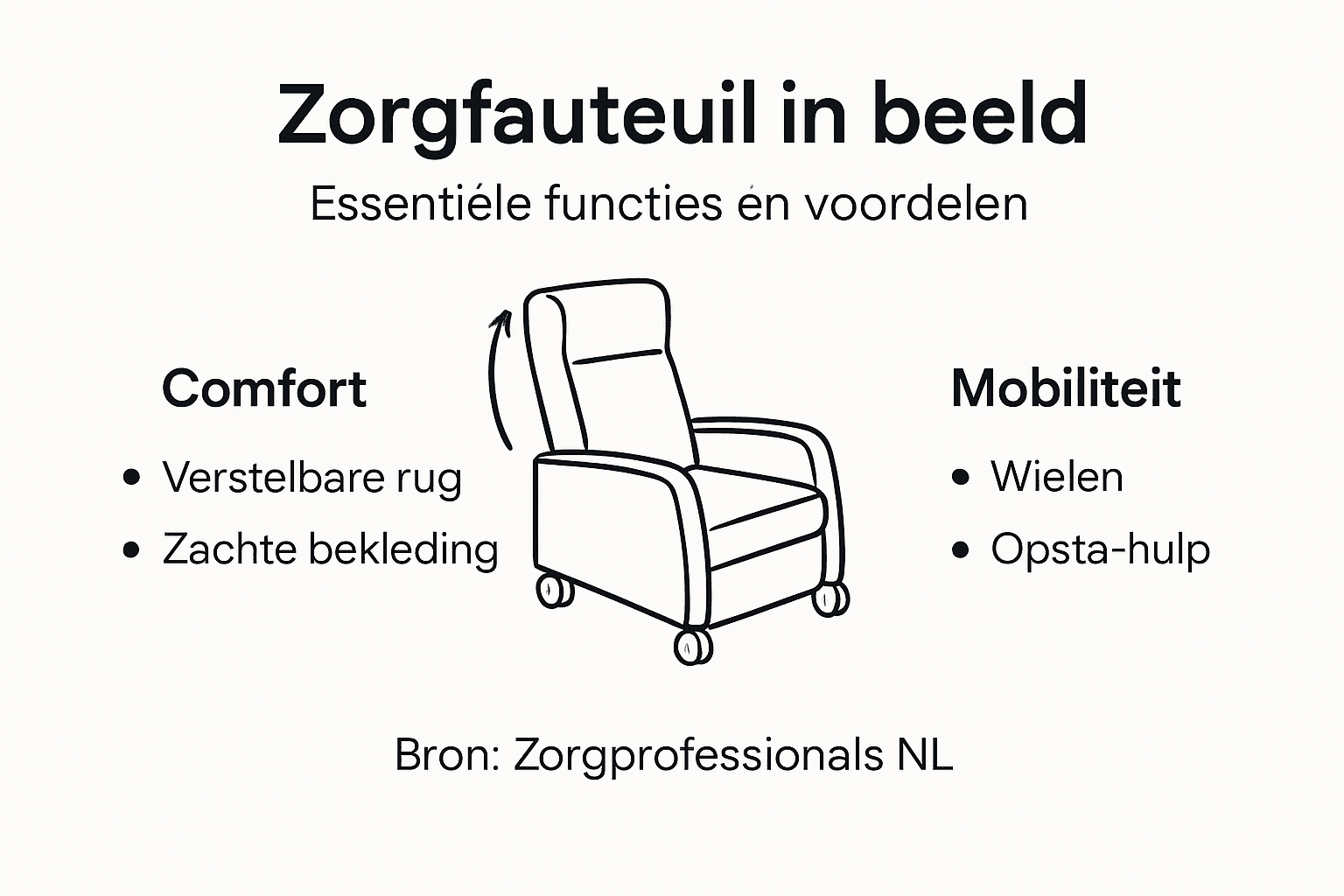 Overzicht: de belangrijkste functies en pluspunten van de zorgstoel