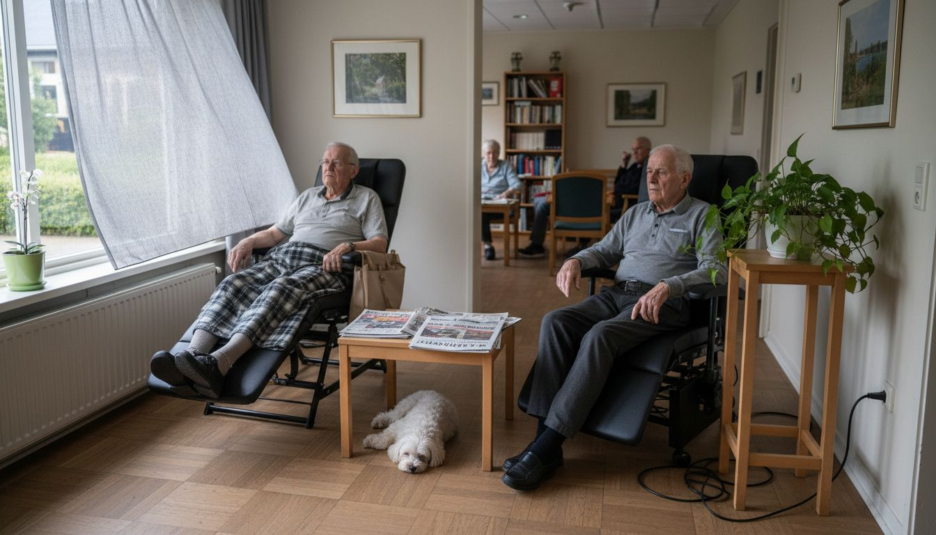 Twee mannen laten verschillende zitoplossingen zien