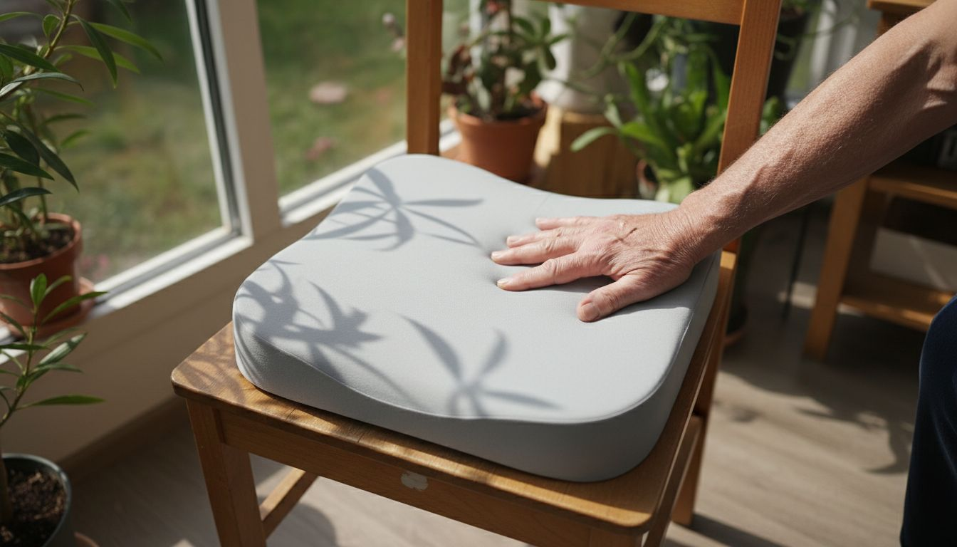 Close-up van traagschuim comfortkussen