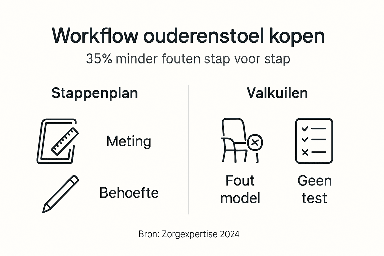 Infographic: In 5 stappen de juiste seniorenstoel kiezen – waar moet je op letten en welke valkuilen kun je beter vermijden?