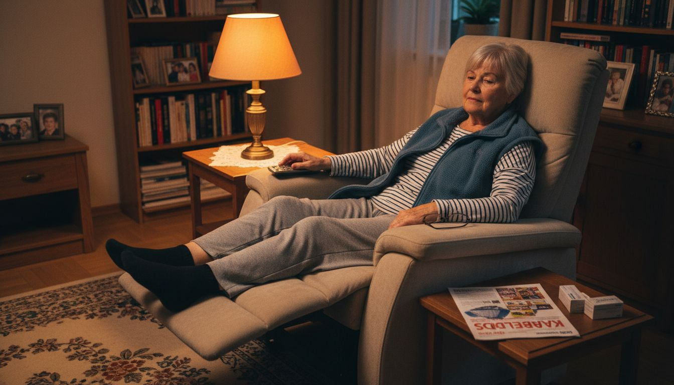 Vrouw ontspant zich in een verstelbare relaxstoel