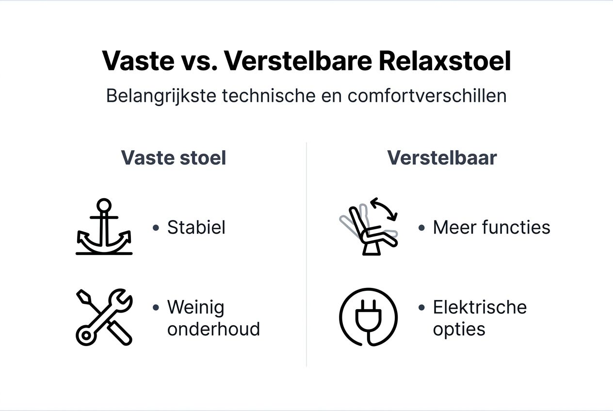 Infographic: de verschillen tussen een vaste relaxstoel en een verstelbare relaxfauteuil