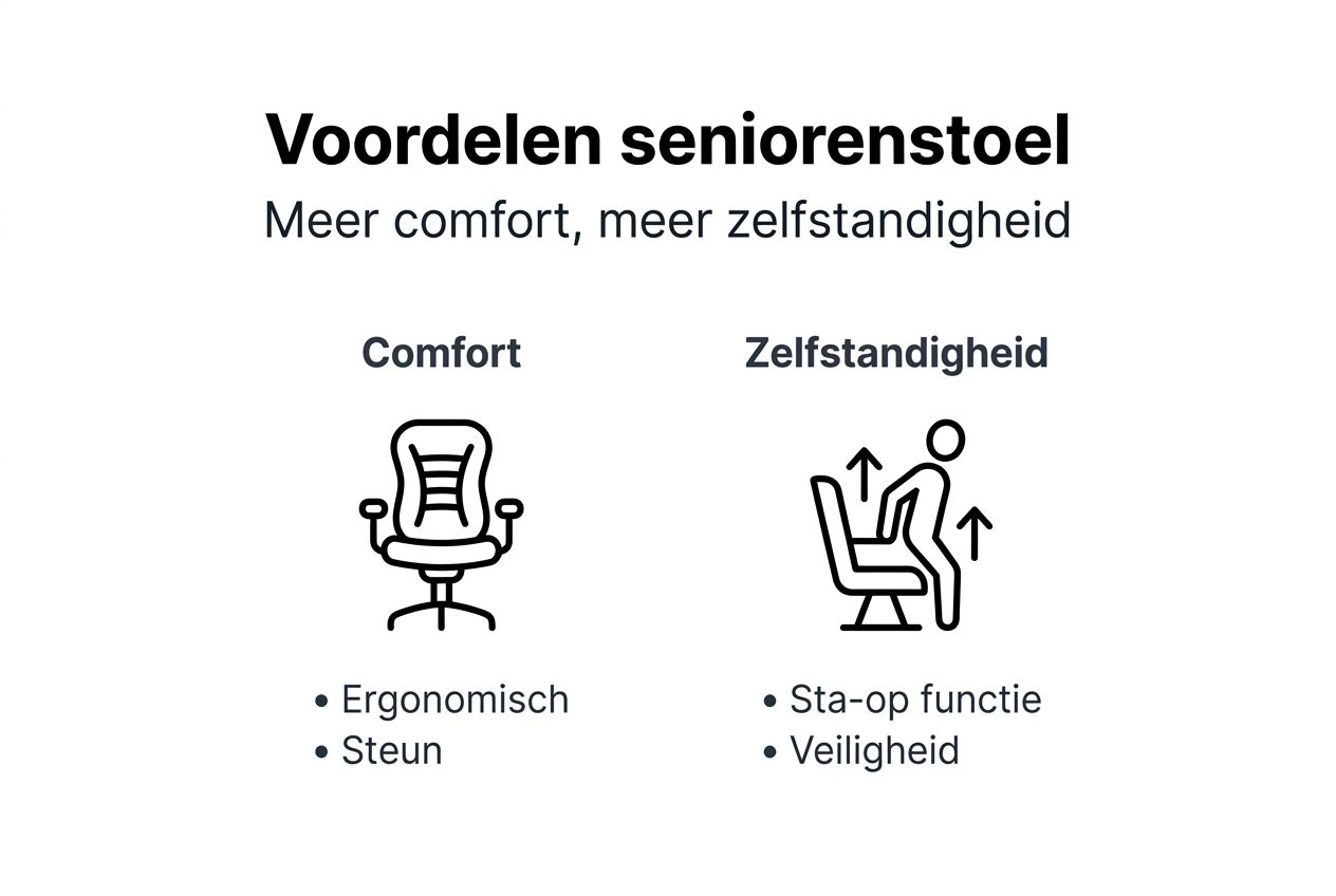 Infographic: De voordelen van een seniorenstoel – meer comfort en zelfstandigheid