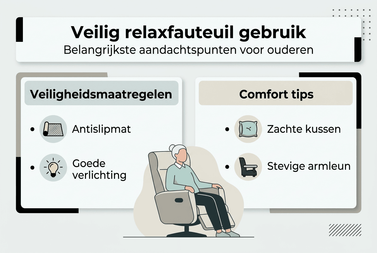 Infographic: Tips voor veilig gebruik van de relaxfauteuil door senioren