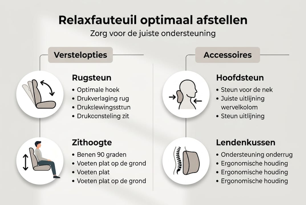 Overzicht: verstelbare functies en handige extra’s van de relaxfauteuil