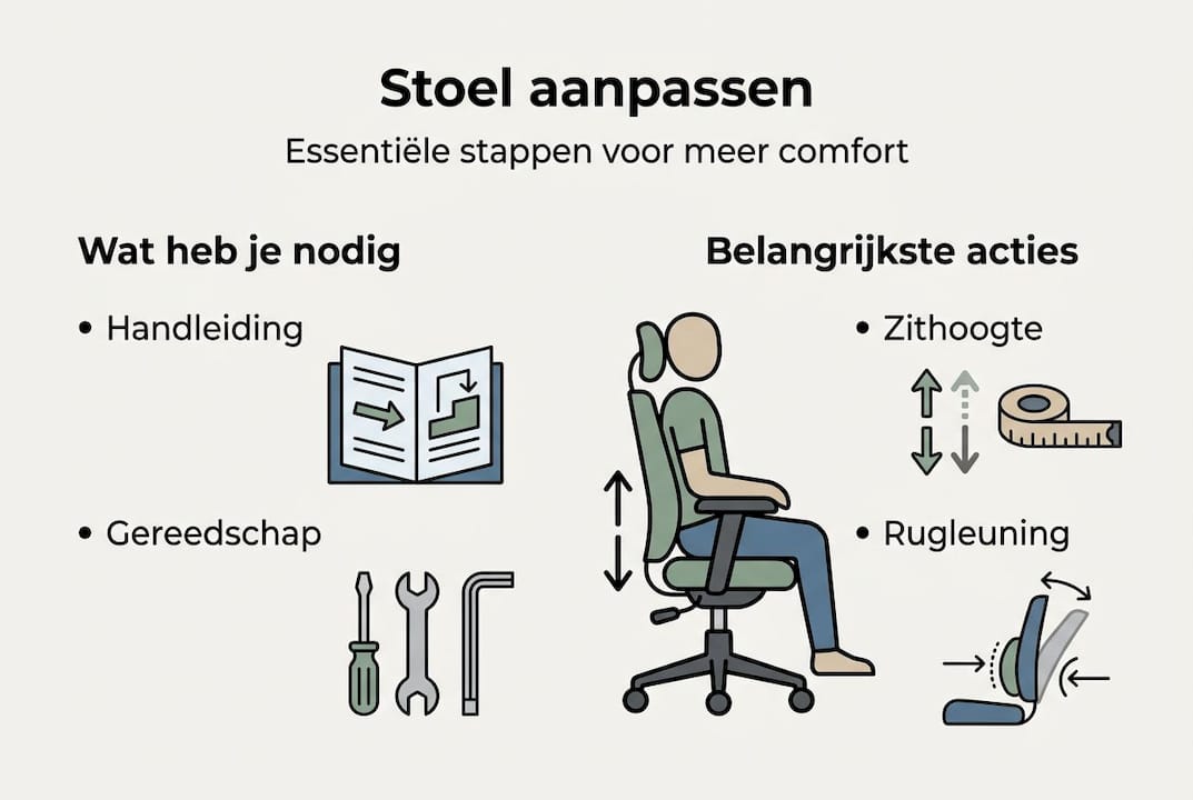 Infographic: zo stel je je stoel goed in – de belangrijkste stappen op een rij