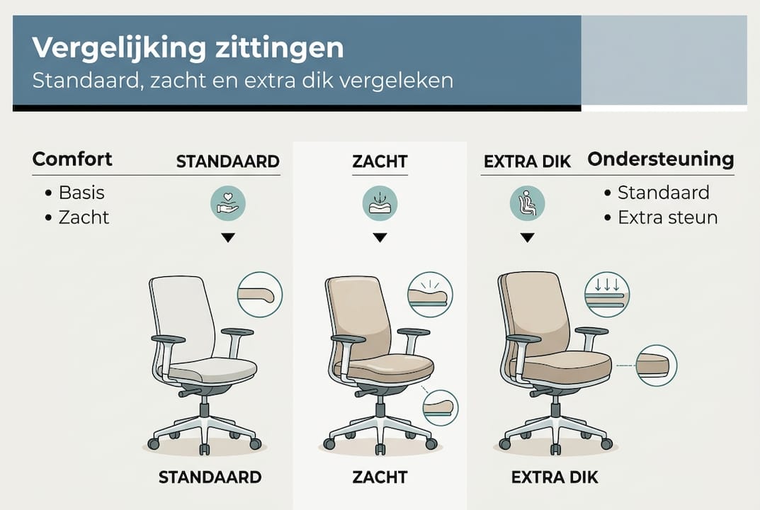 Infographic: Drie soorten stoelen naast elkaar vergeleken