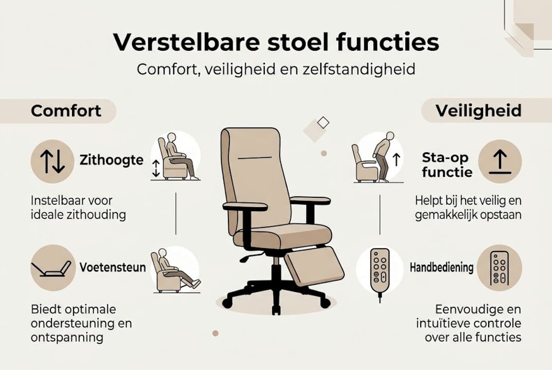 Overzicht van de functies van een verstelbare stoel in één oogopslag