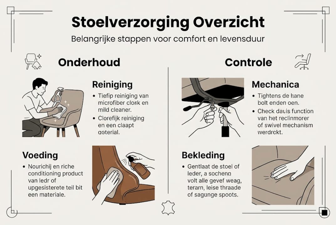 Infographic: stappenplan voor het onderhouden van je stoel