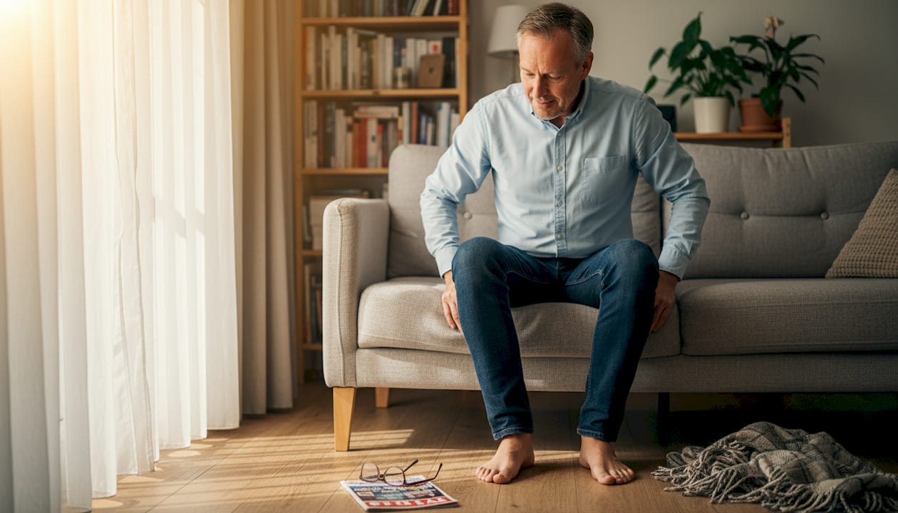 Man kijkt of zijn stoel goed is afgesteld en let op een comfortabele zithouding.