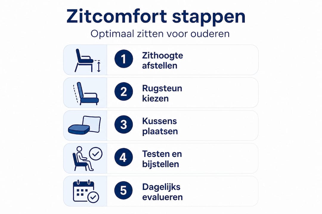 Infographic: stappenplan voor optimaal zitcomfort