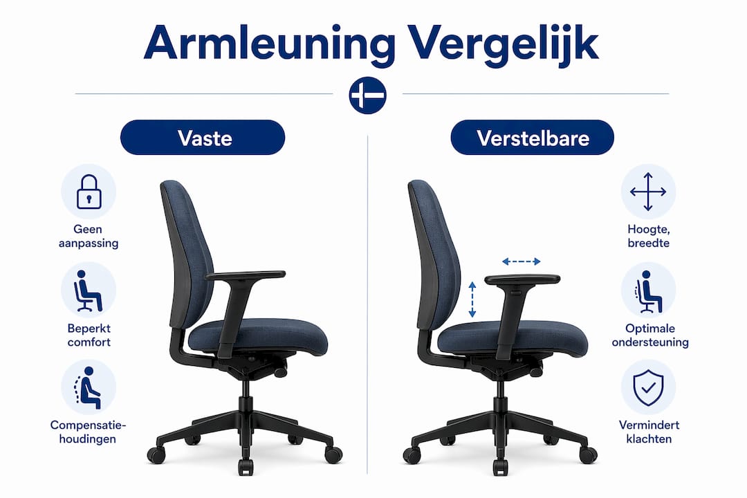 Infographic: vaste versus verstelbare armleuningen in één oogopslag