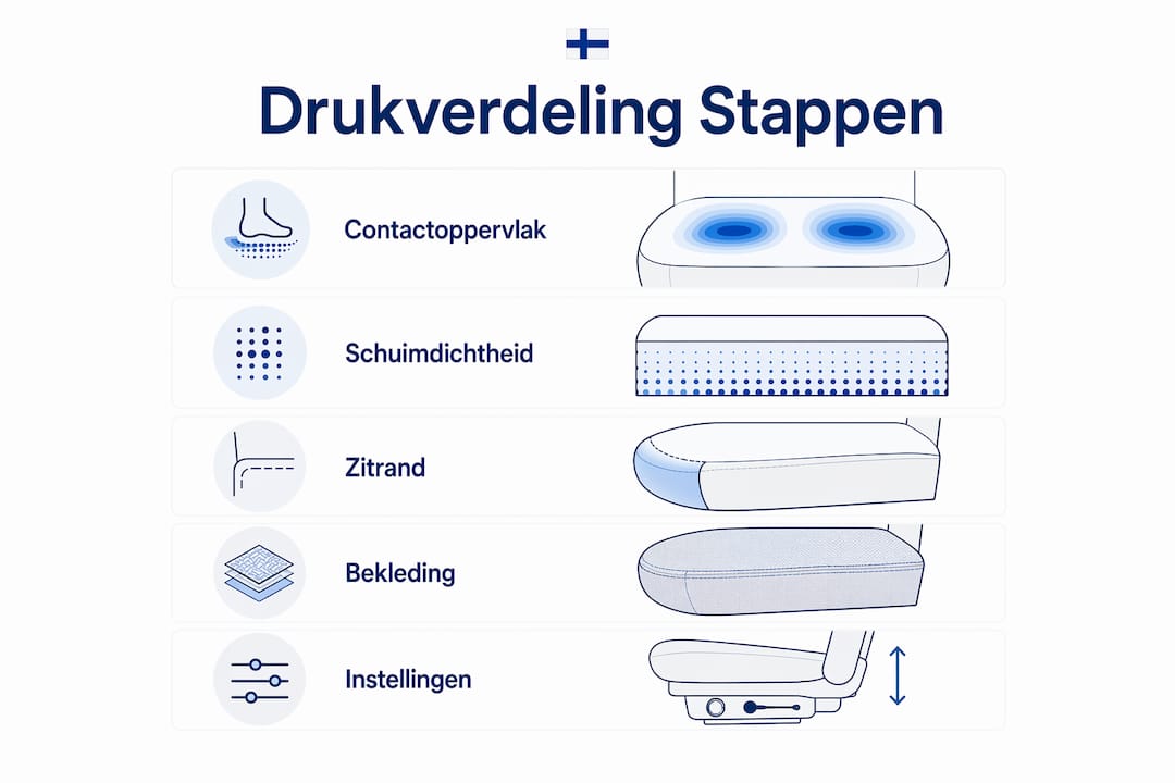 Infographic: zo zorg je voor een optimale drukverdeling op je stoel