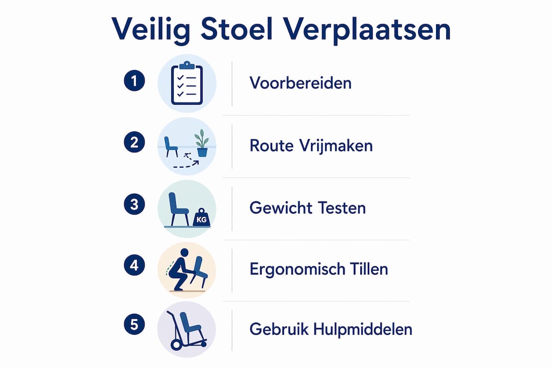 Overzichtelijke infographic: zo verplaats je stoelen op een veilige manier