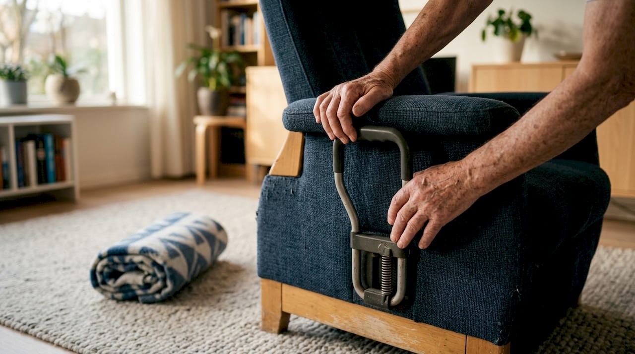 Kenmerken van de armleuning en bediening van de seniorenstoel