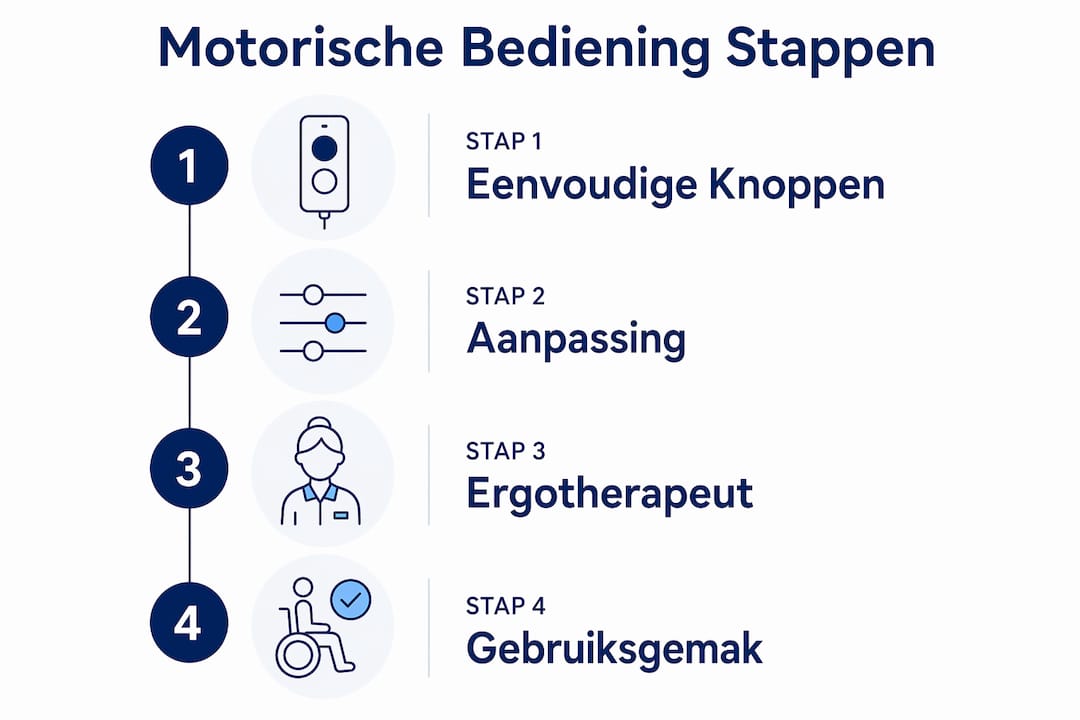 Overzicht: stapsgewijze uitleg van motorische bediening voor senioren