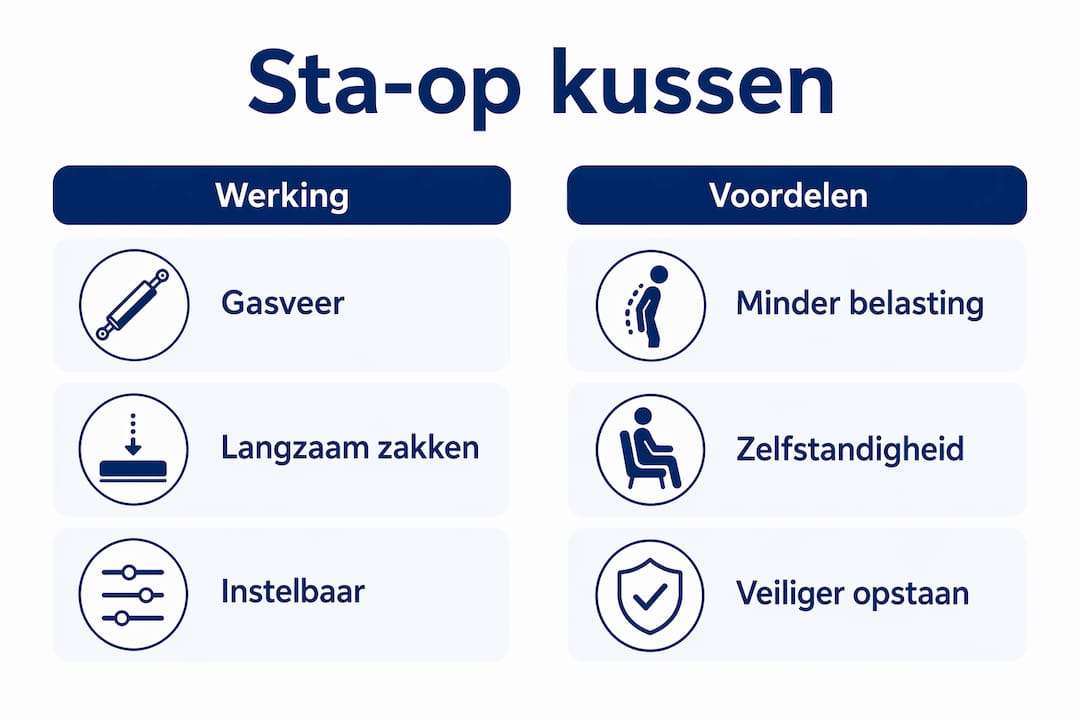 Infographic: hoe werkt een sta-op kussen en wat zijn de voordelen?