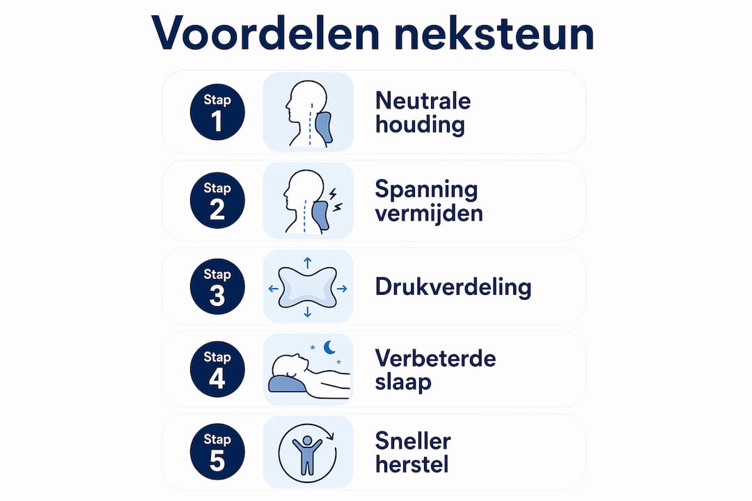 Infographic: vijf redenen waarom een nekkussen helpt bij nekklachten
