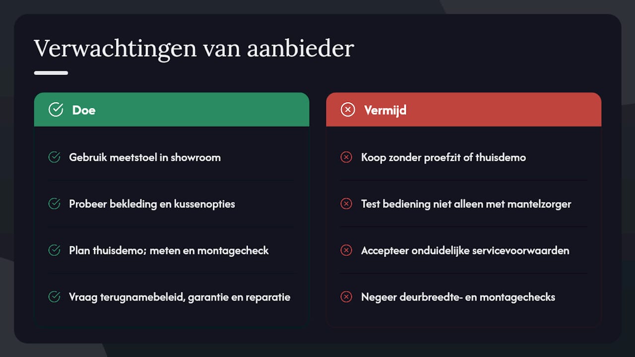 Wat mag je verwachten van een betrouwbare aanbieder? — overview diagram