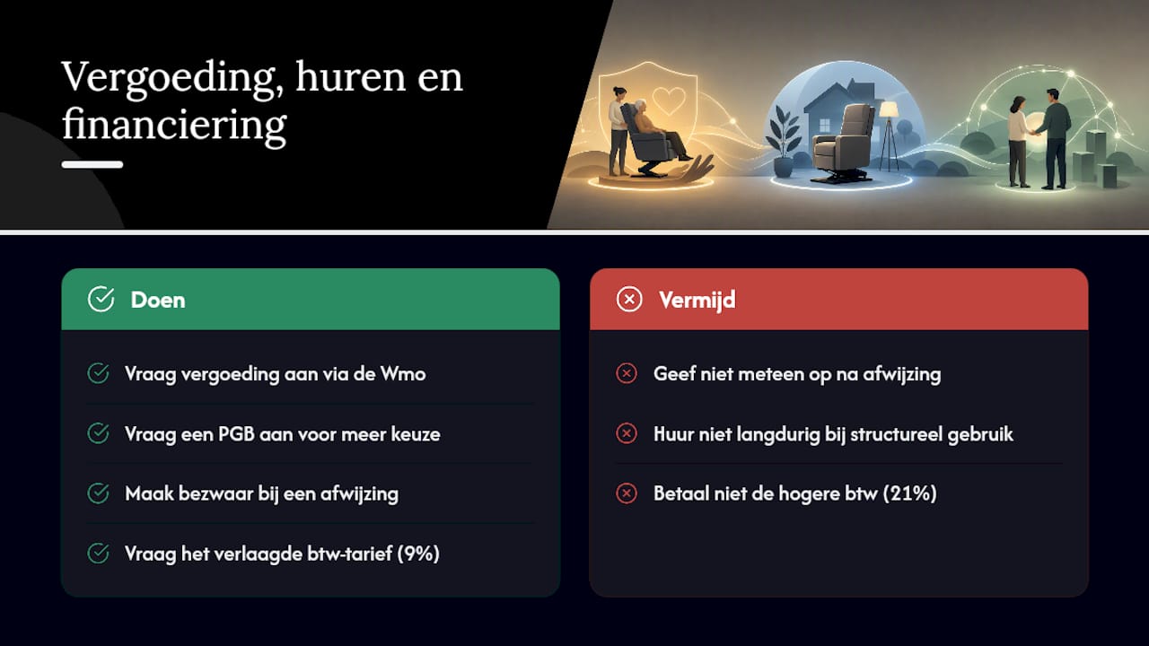 Hoe zit het met vergoeding, huren en financiering? — overview diagram