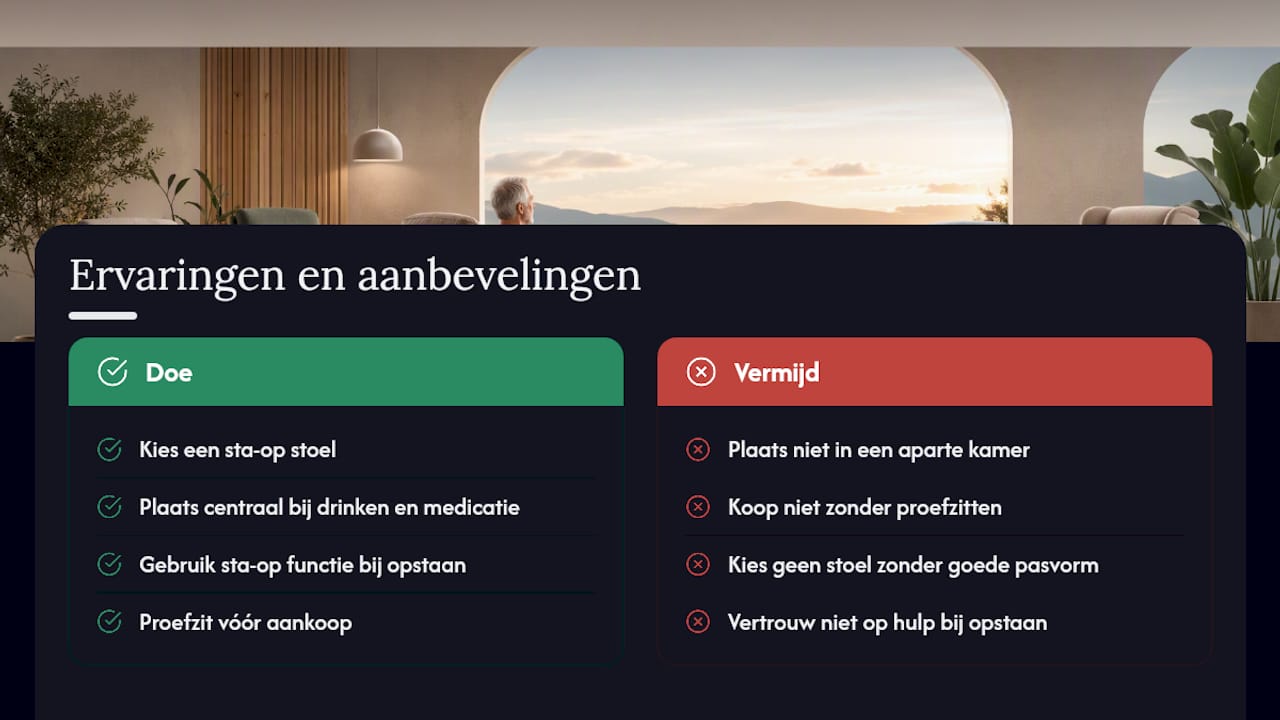 Ervaringen en aanbevelingen van COPD-patiënten met relaxstoelen — overview diagram