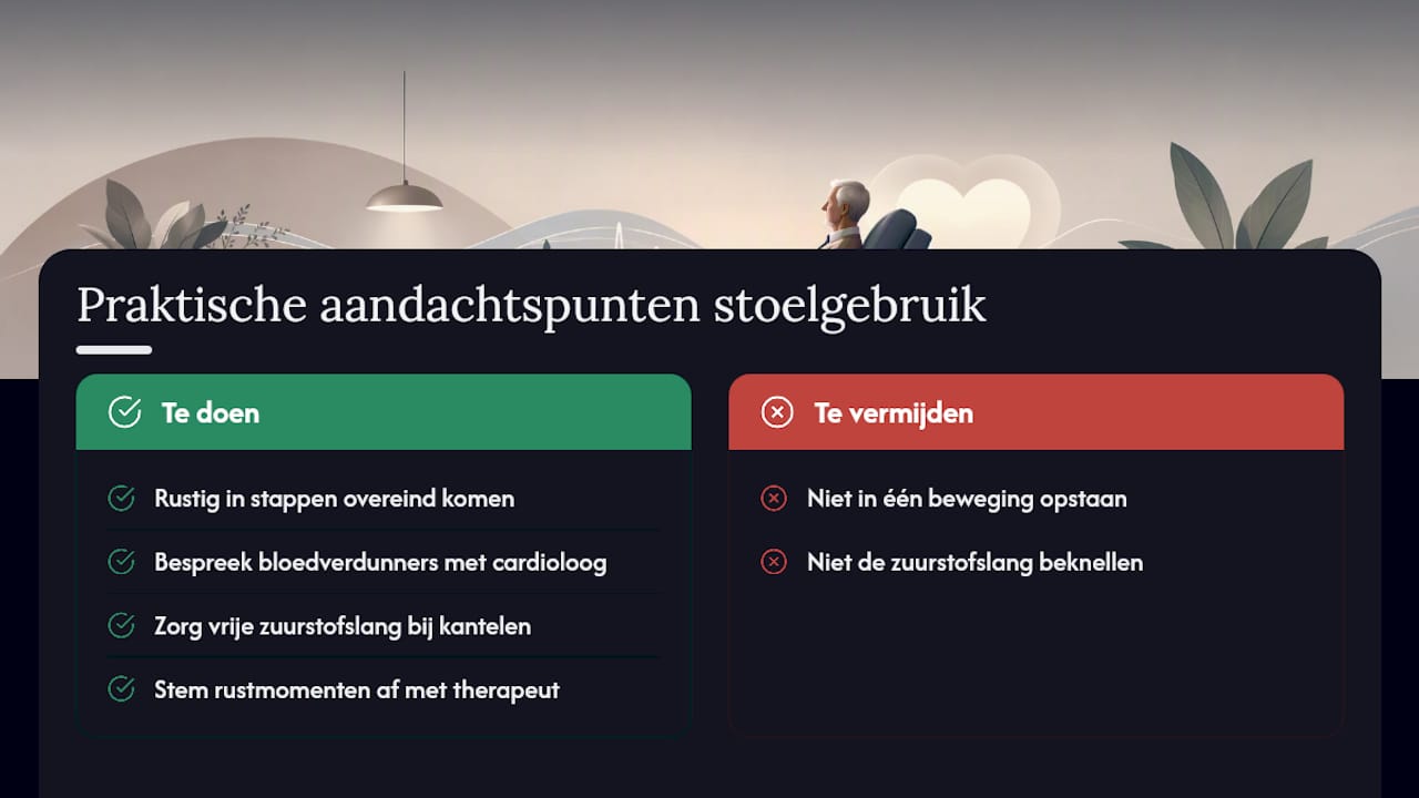 Vier aandachtspunten voor veilig gebruik van de stoel