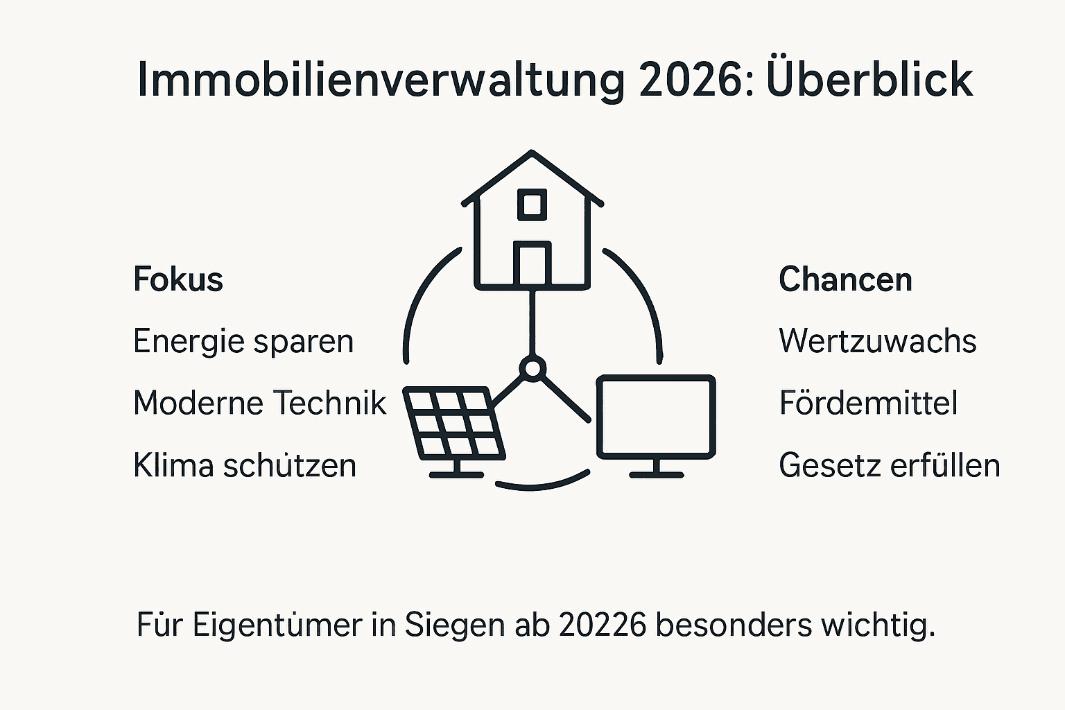 Nachhaltige Immobilienverwaltung 2026 – Eine Infografik mit den wichtigsten Entwicklungen im Überblick