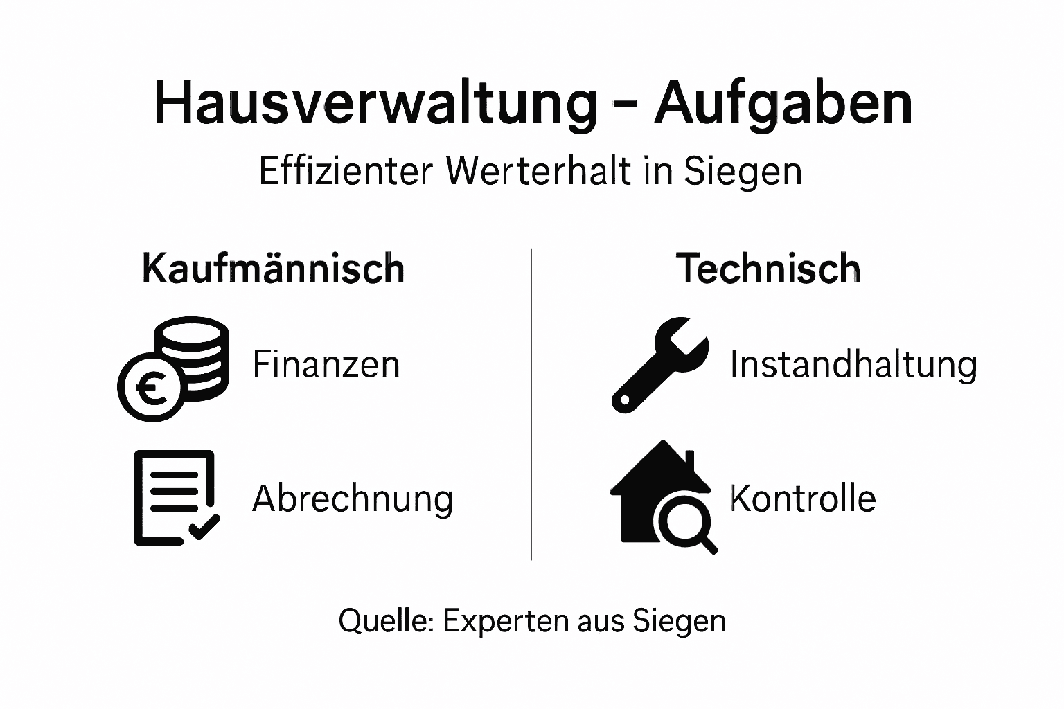 Übersicht: Aufgaben und Verantwortungsbereiche in der Hausverwaltung