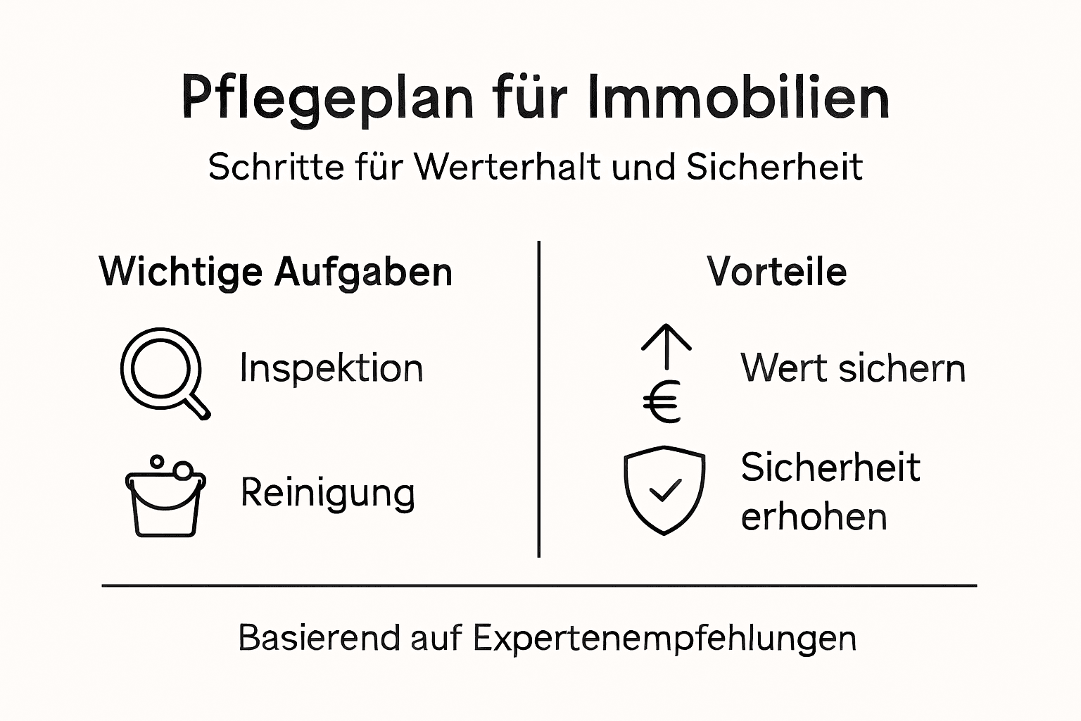 Übersicht: Wichtige Aufgaben rund um die Immobilienpflege und ihre Vorteile auf einen Blick