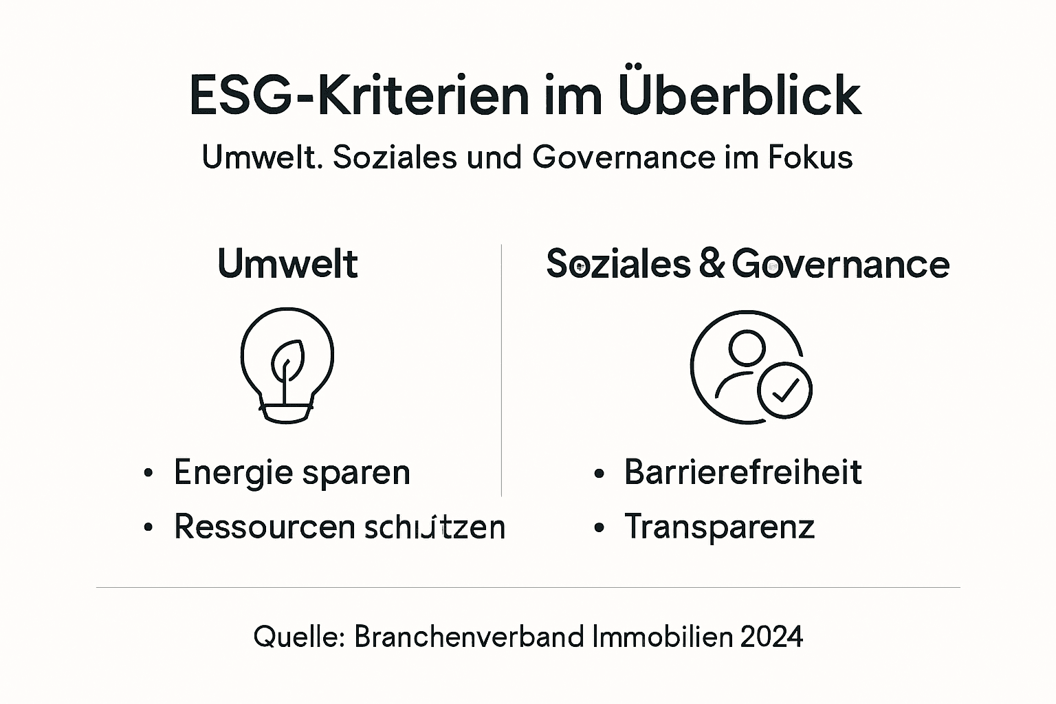 Grafik: Nachhaltige Immobilienverwaltung – ESG-Faktoren im Überblick