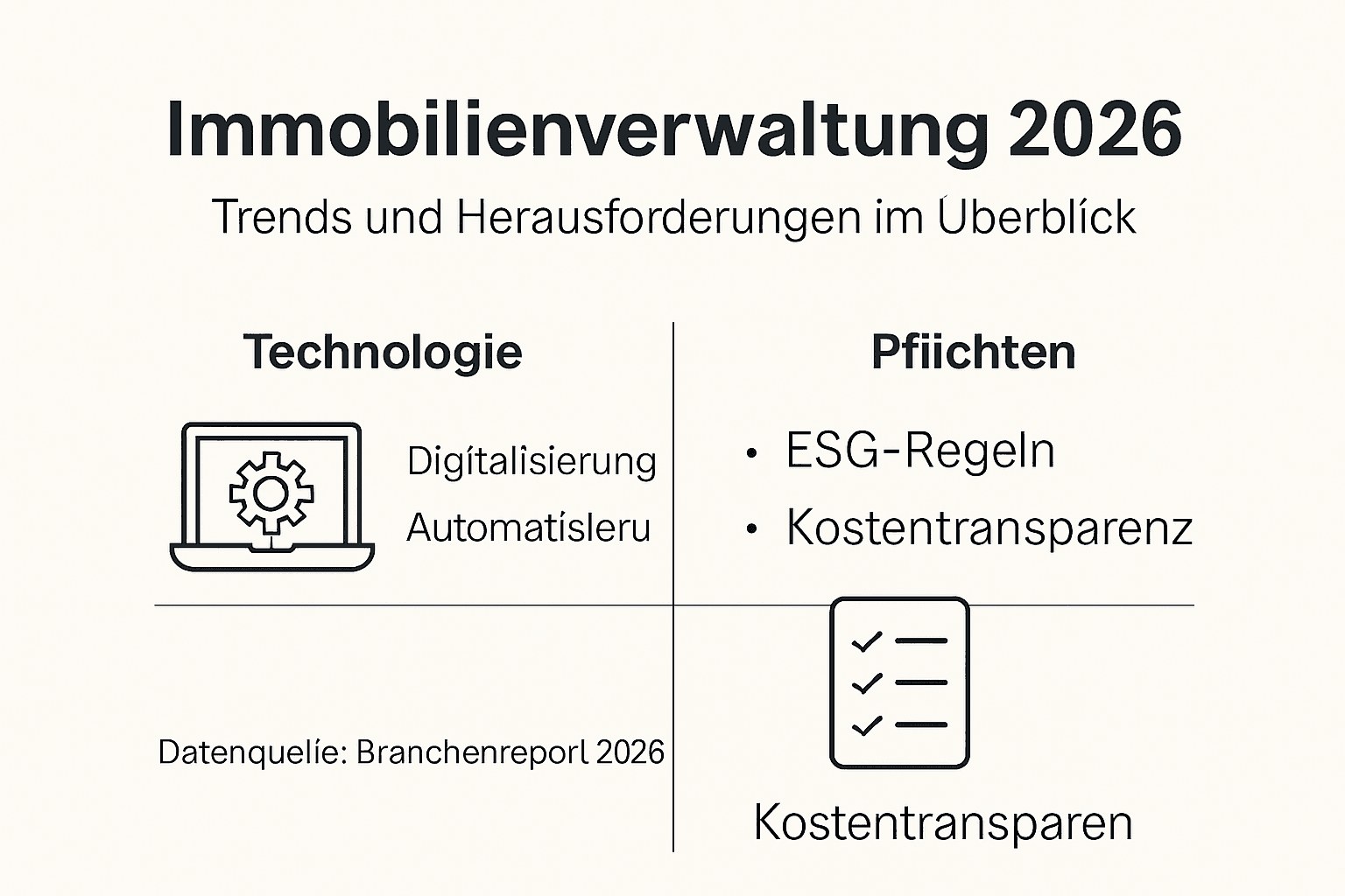 Grafische Übersicht: Die wichtigsten Trends in der Immobilienverwaltung 2026