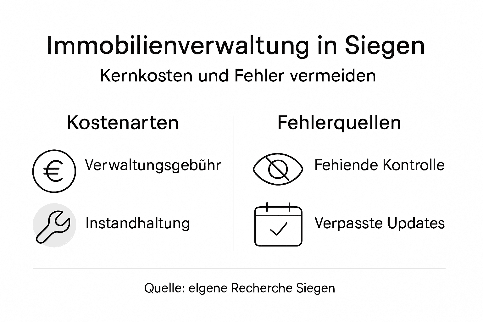 Übersichtsgrafik zu Kostenstrukturen und typischen Fehlerquellen