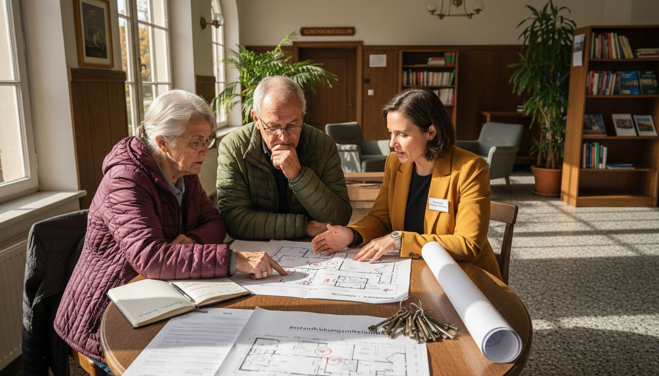Austausch zwischen Eigentümer und Hausverwaltung: Im persönlichen Gespräch werden Anliegen und Fragen rund um die Immobilie besprochen.