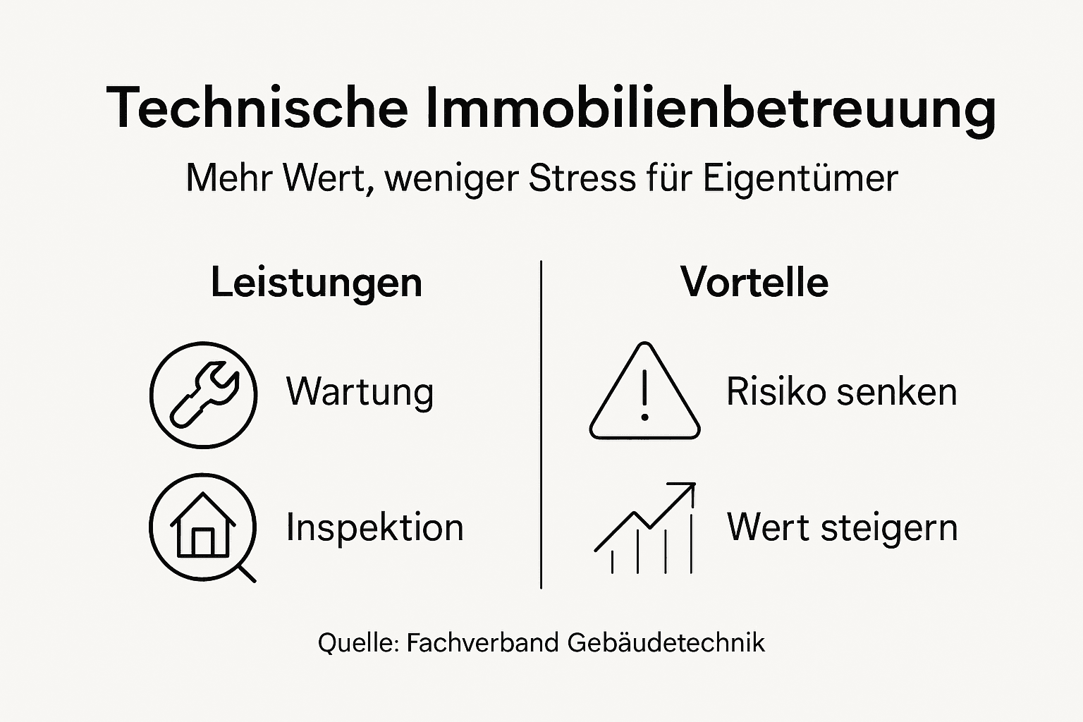 Infografik: Die wichtigsten Vorteile einer professionellen technischen Immobilienverwaltung