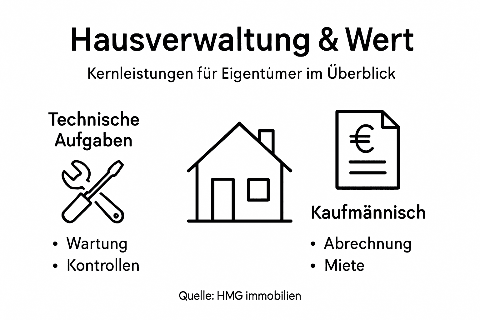 Grafische Übersicht: Hausverwaltung und Immobilienwert im Vergleich