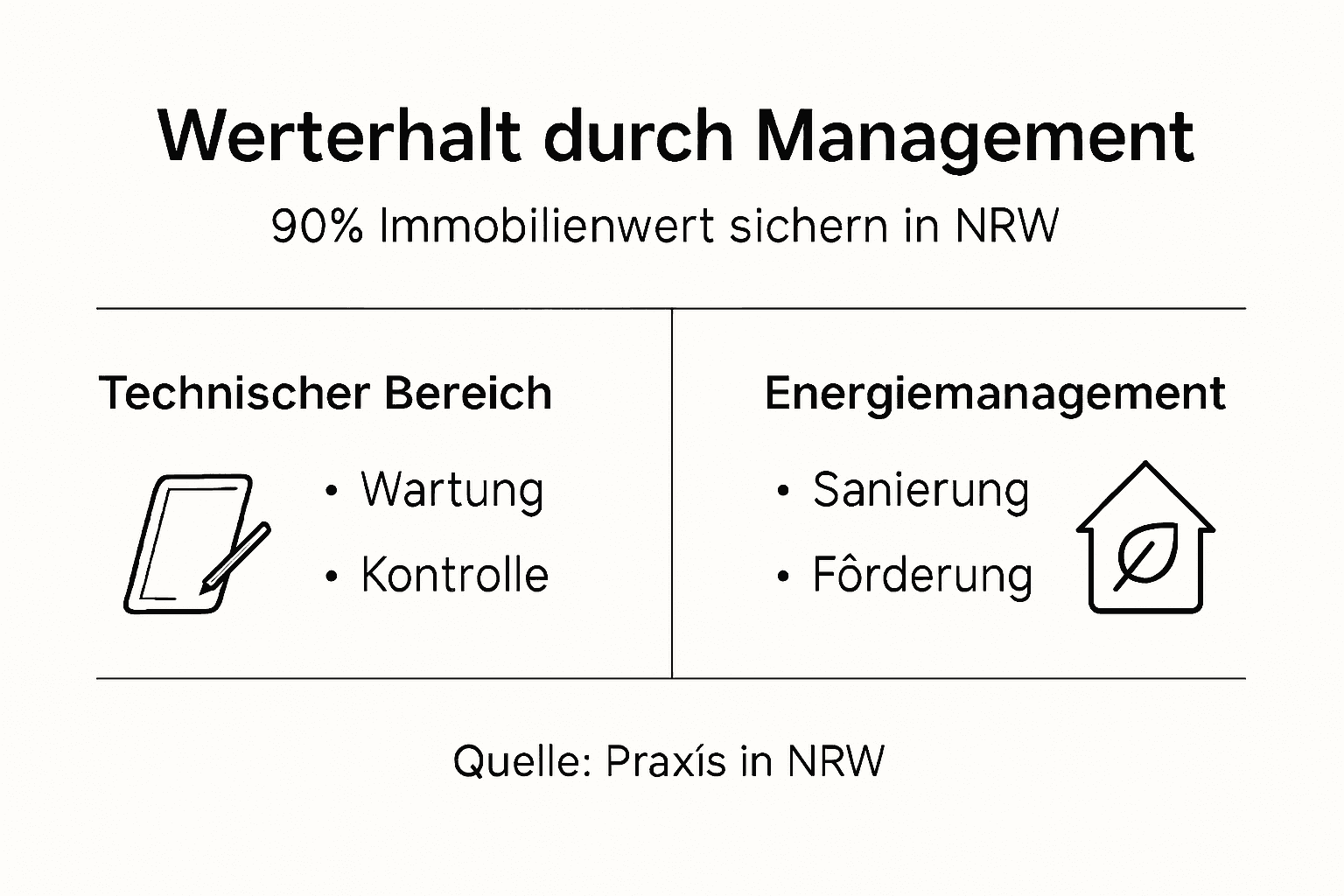 Infografik: Werterhalt und professionelles Immobilienmanagement in NRW