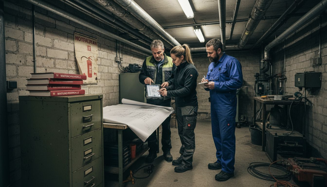 Unser Team kümmert sich um die Organisation und Koordination der Instandhaltungsarbeiten im Keller.