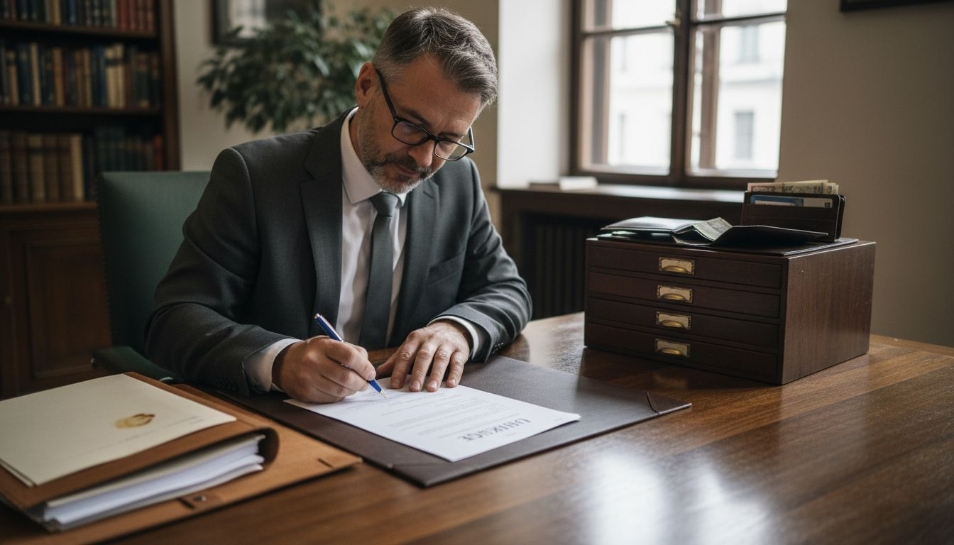 Die Teilungserklärung wird vom Notar unterzeichnet.
