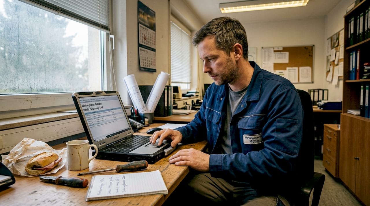 Der Techniker sorgt dafür, dass digitale Wartungstools effizient eingesetzt und betreut werden.