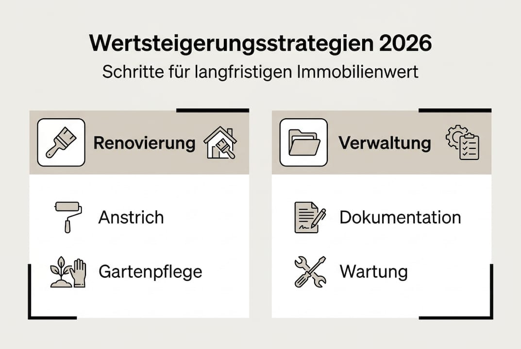 Übersicht: So steigern Sie den Wert Ihrer Immobilie Schritt für Schritt