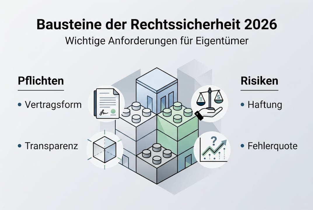 Infografik: Bausteine und Fallstricke einer rechtssicheren Verwaltung