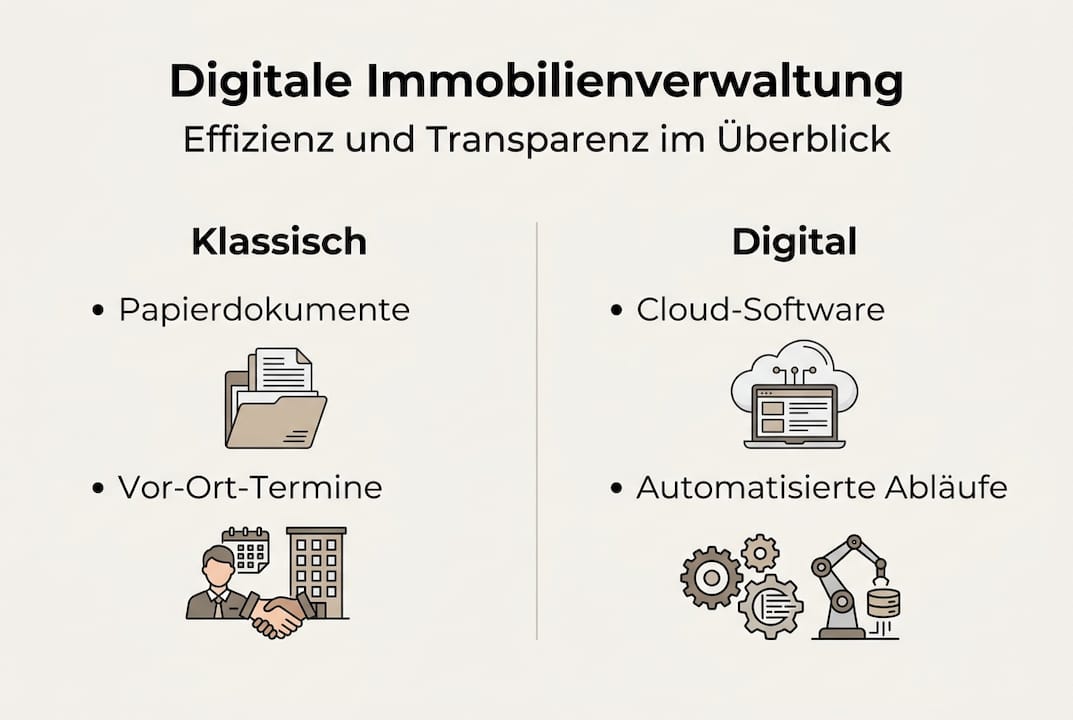 Grafik zum Vergleich von traditionellen und digitalen Ansätzen